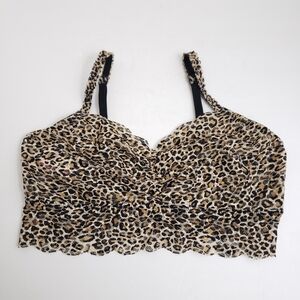 Large VS Pink Black Tan Animal Print Lace Bralette